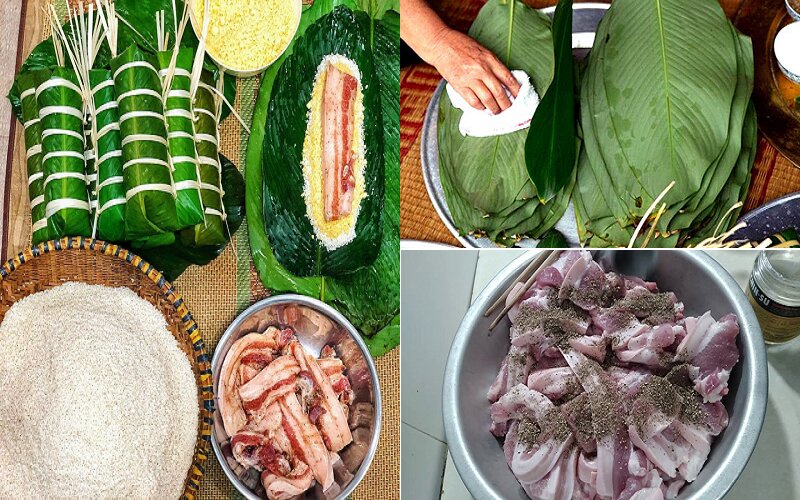 Nguyên liệu để gói bánh tét