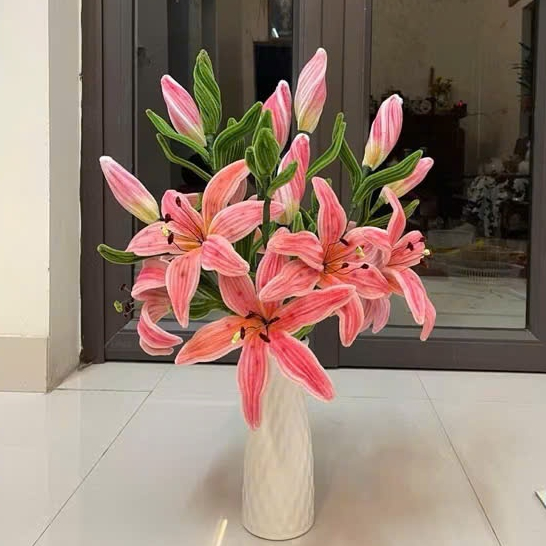 Làm hoa bằng kẽm nhung thanh lịch