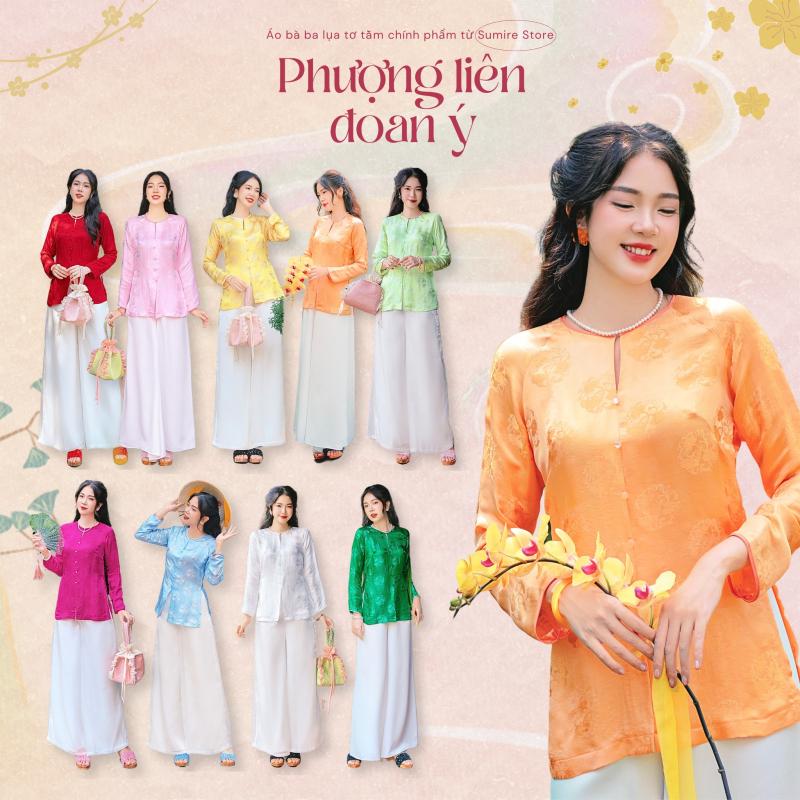 Mẫu áo bà ba cách tân tại Sumire Store với thiết kế ngắn gọn, phối quần culottes, chất linen cao cấp, mang phong cách Nhật Bản tinh tế.

