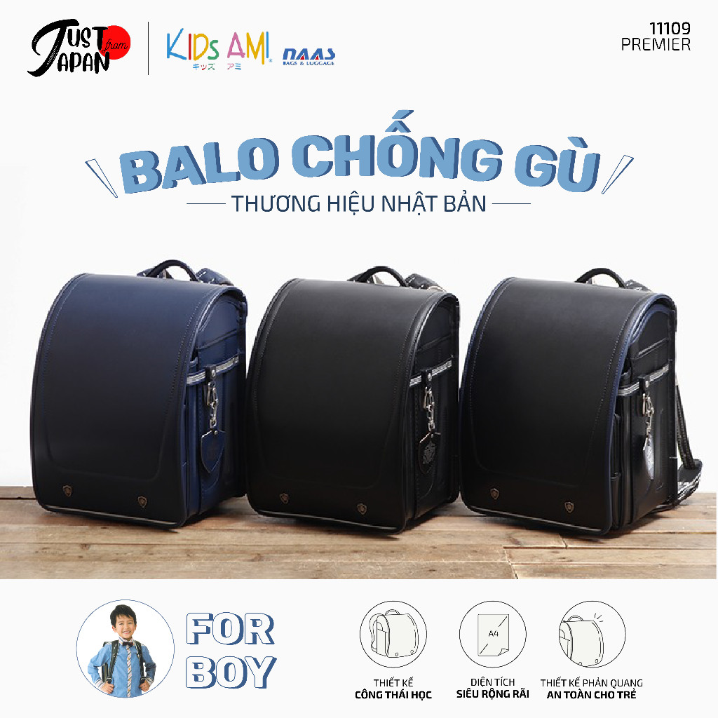 Balo chống gù lưng Nhật Bản cao cấp cho bé trai