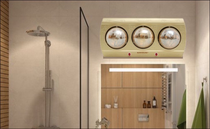 Các loại đèn sưởi nhà tắm Sunhouse 3 bóng treo tường.
