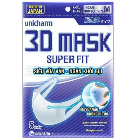 Unicharm 3D Mask từ các loại khẩu trang chống bụi mịn Nhật