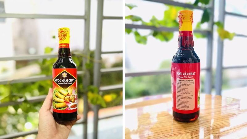 Chai nước mắm chay Âu Lạc trong các loại nước mắm chay.
