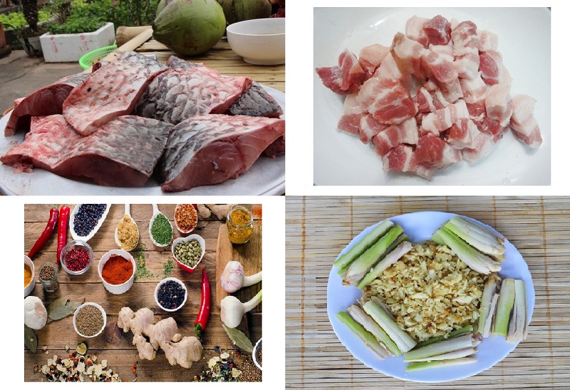 Nguyên liệu cần chuẩn bị cho món cá kho