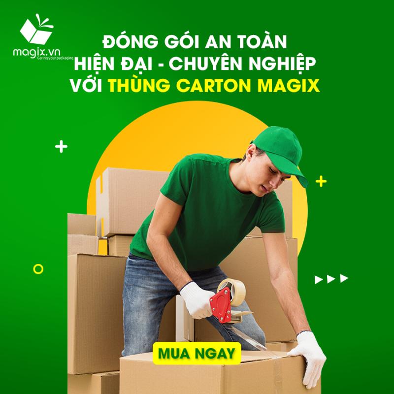Logo Magix.vn – công ty sản xuất thùng carton số lượng linh hoạt, giao hàng nhanh, thùng carton bền đẹp, hỗ trợ thiết kế hộp miễn phí.
