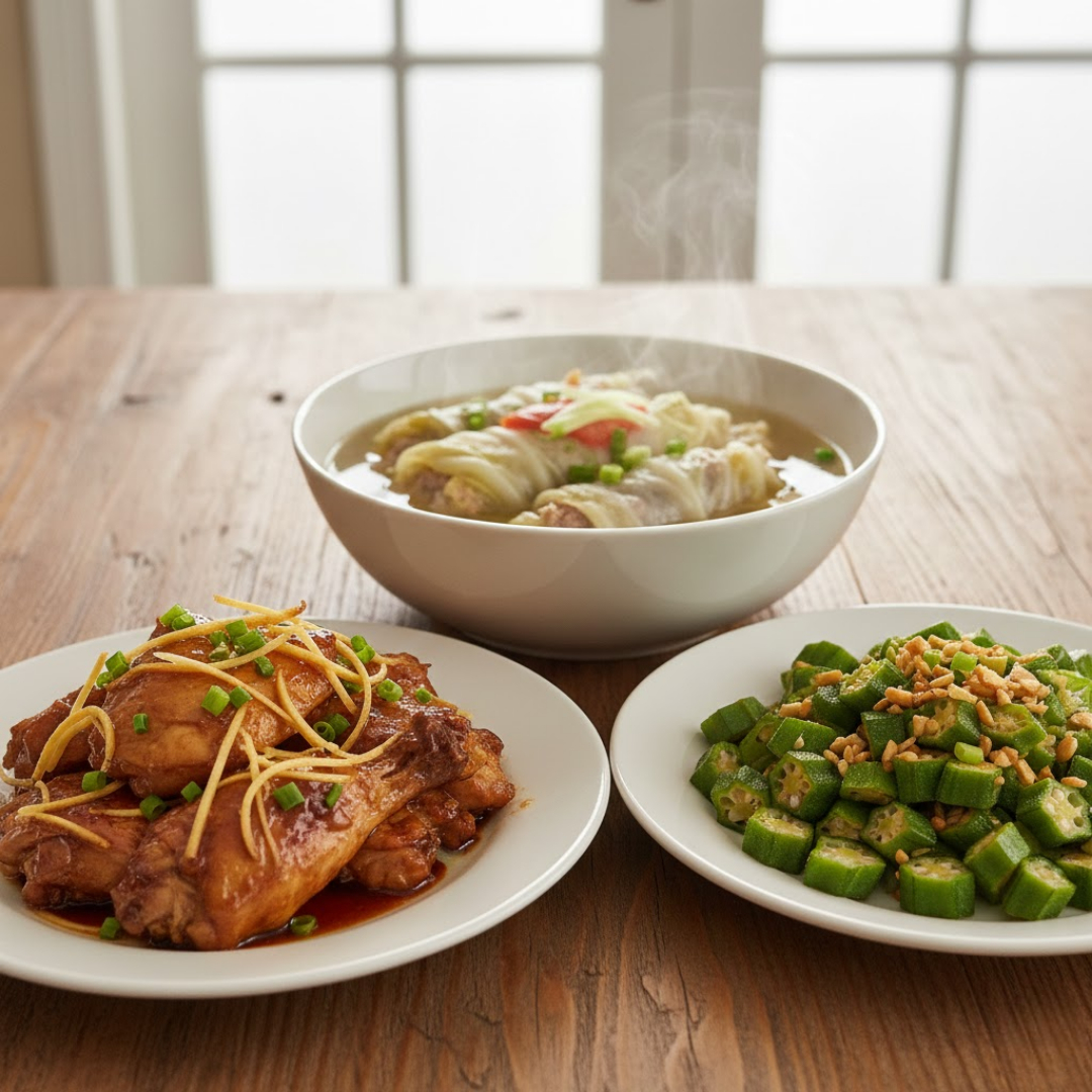 Mâm cơm gia đình ấm cúng, sum vầy