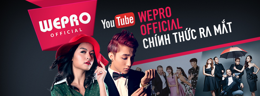 Logo WePro Entertainment cùng hình ảnh các nghệ sĩ Ưng Hoàng Phúc, Phạm Quỳnh Anh và poster phim ca nhạc "Thần Tượng".