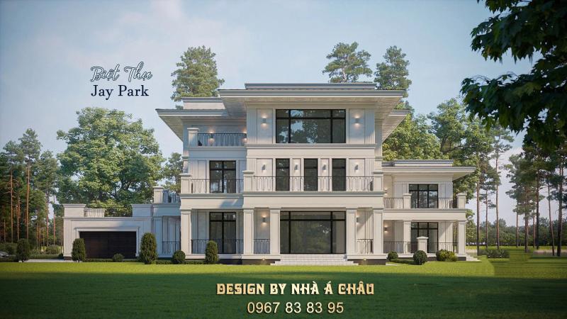 Phối cảnh nhà ở phong cách Á Đông hiện đại do công ty kiến trúc Nhà Á Châu thiết kế, tối ưu ánh sáng và không gian sống tiện nghi.

