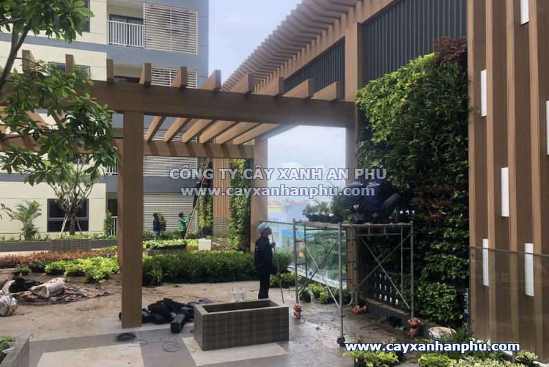  Công ty cây xanh công trình được vận chuyển từ vườn ươm Hoàng Lam đến công trường, bao gồm cây cổ thụ và cây bóng mát quy mô lớn.

