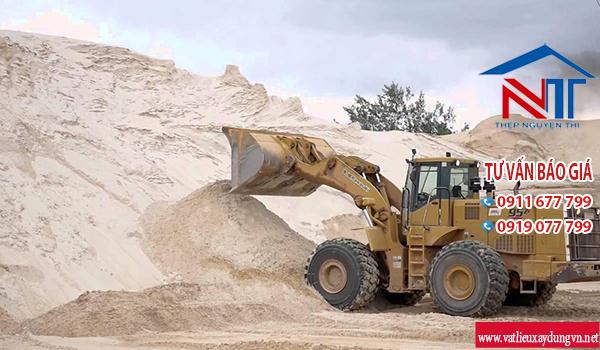 Kho vật liệu của Công Ty Nguyễn Thi với cát, đá và thép xây dựng – đơn vị chuyên cung cấp cát và đá xây dựng cùng vật liệu tổng hợp cho công trình.