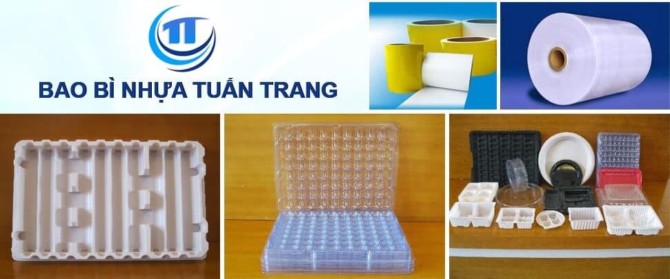 Tổng hợp hình ảnh cung cấp khay nhựa định hình, màng cuộn nhựa và sản phẩm nhựa kỹ thuật do Công ty Tuấn Trang sản xuất, phục vụ ngành thực phẩm và công nghiệp nhẹ.