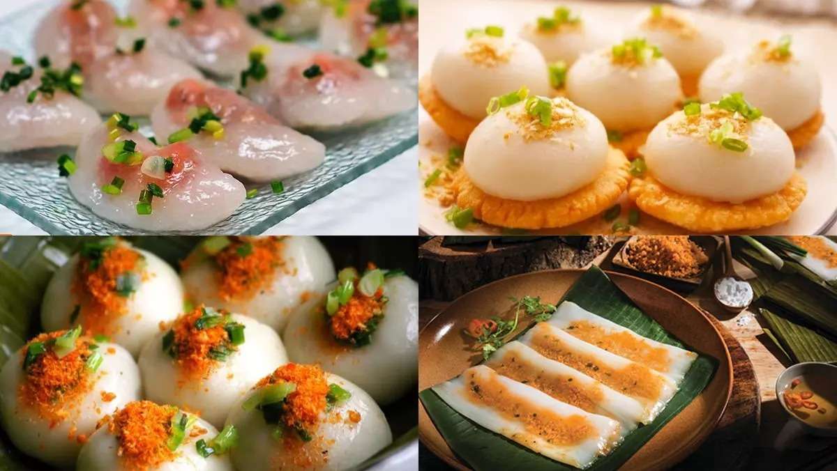 Các loại bánh Huế tại địa điểm ăn uống ở Huế.