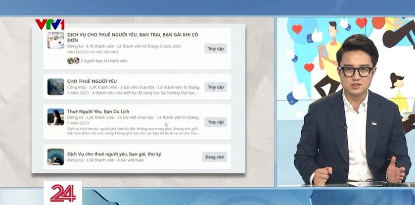 VTV đưa tin về dịch vụ thuê người yêu trực tuyến