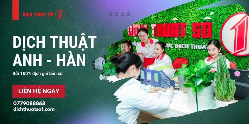 Logo Dịch Thuật Số 1 – đơn vị dịch thuật tiếng Hàn uy tín, sử dụng CAT Tools, Trados và đội ngũ dịch giả chuyên môn cao.