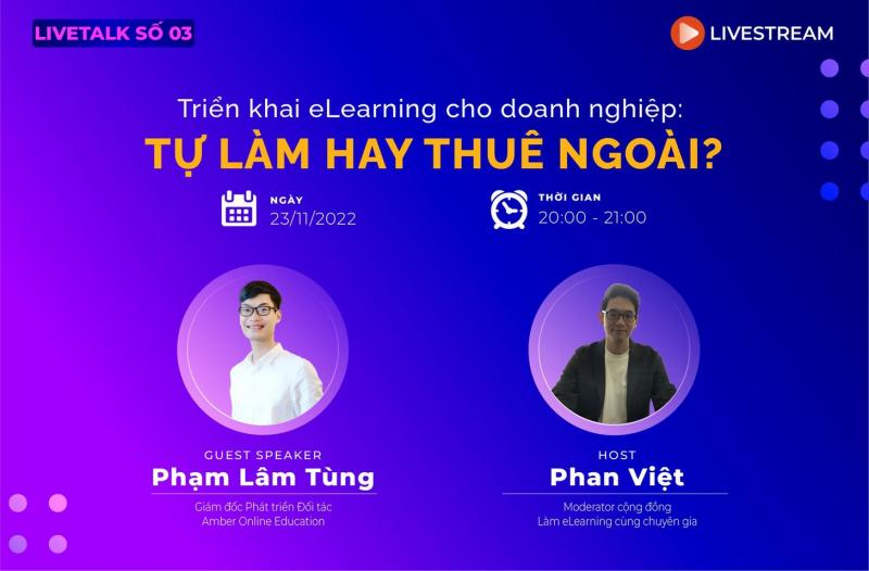 Livestream chủ đề eLearning của Amber Online Education – đơn vị cung cấp dịch vụ số hóa và phát triển nền tảng số cho doanh nghiệp.

