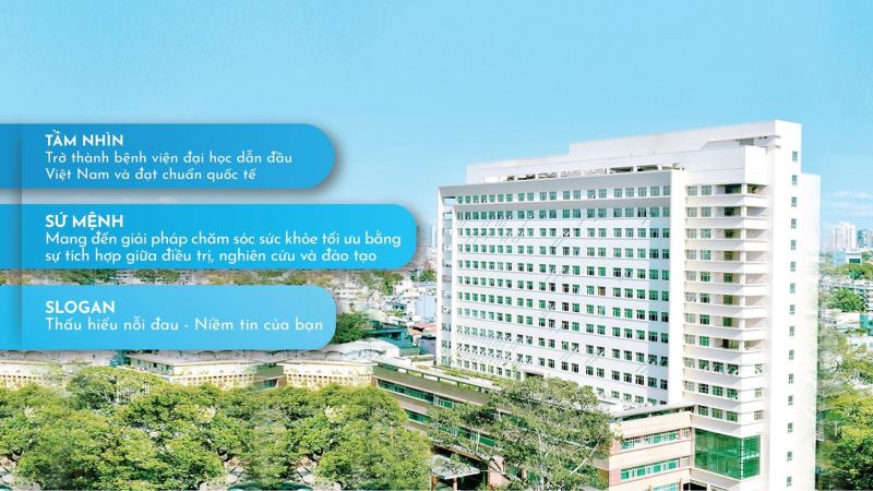 Hình ảnh Bệnh viện Đại học Y Dược TP.HCM – nơi kết hợp giữa nghiên cứu khoa học và thực tiễn, mang đến giải pháp toàn diện trong điều trị buồng trứng đa nang.