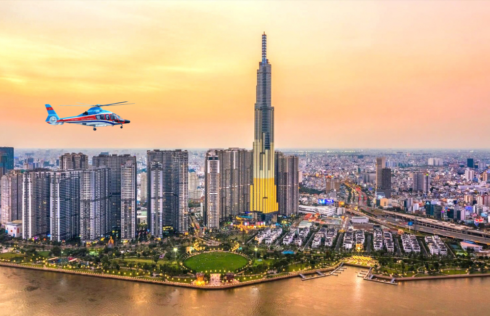 Bay trực thăng ngắm TP.HCM từ trên cao - trải nghiệm du lịch độc đáo tại Sài Gòn