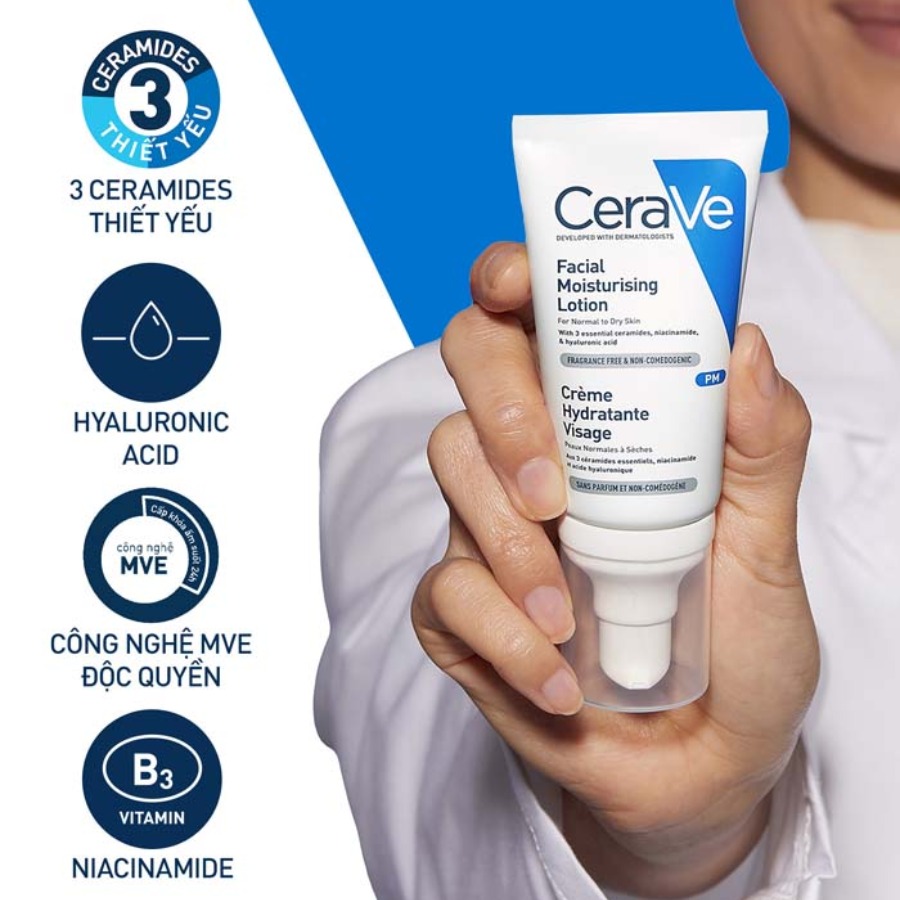 CeraVe - kem dưỡng ẩm cho da dầu mụn chứa Ceramides
