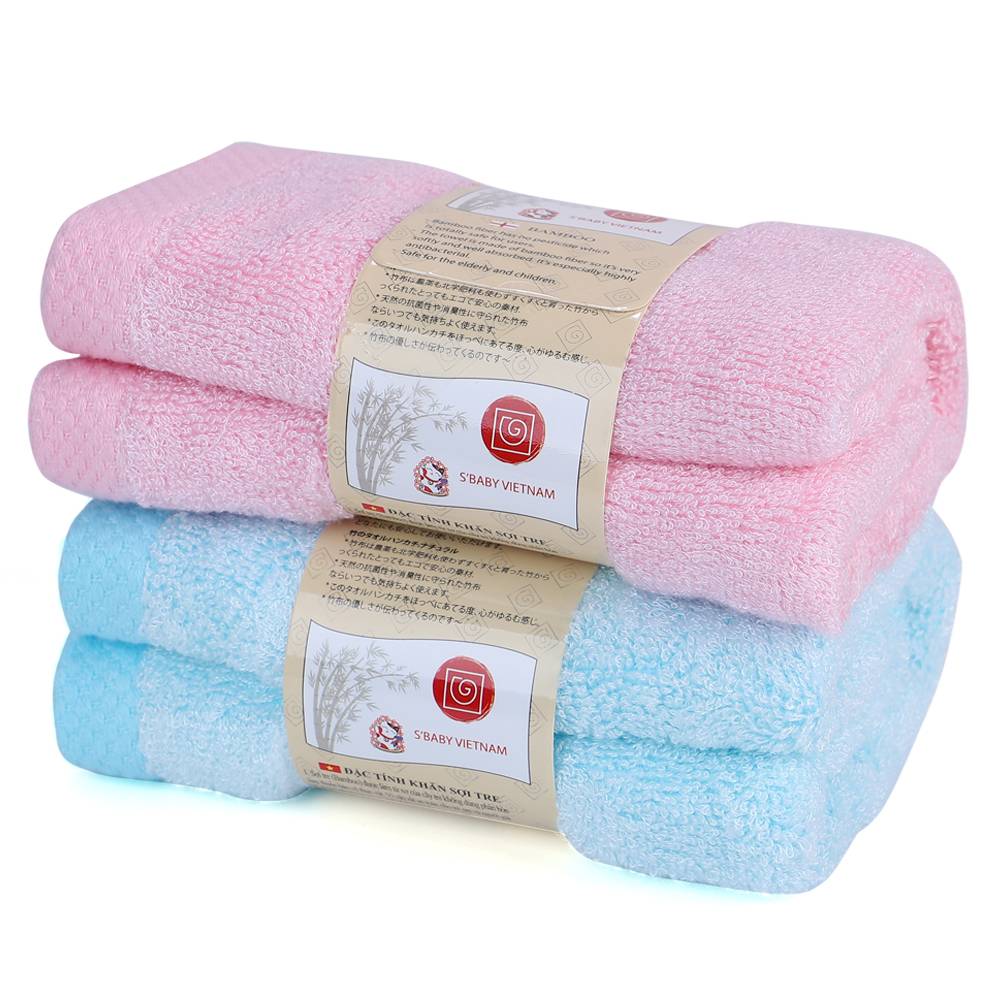 Khăn mặt bằng sợi tre kháng khuẩn S'Baby cho bé.