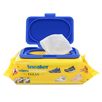 Khăn ướt lau giày Sneaker Wipes màu vàng nổi bật