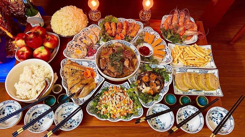 Mâm cơm ngày tết 3 miền