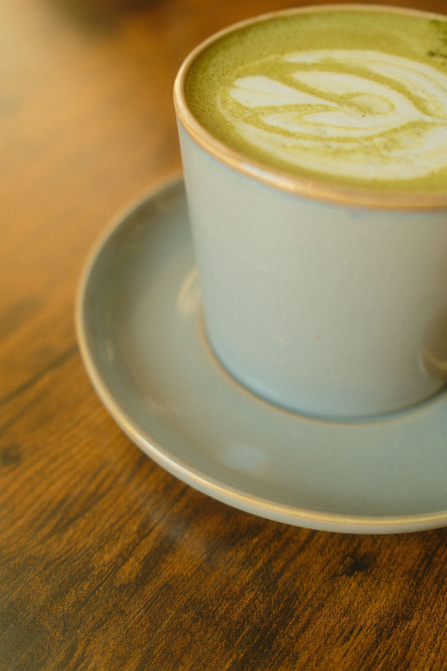 Ly matcha latte pha từ bột matcha nguyên chất