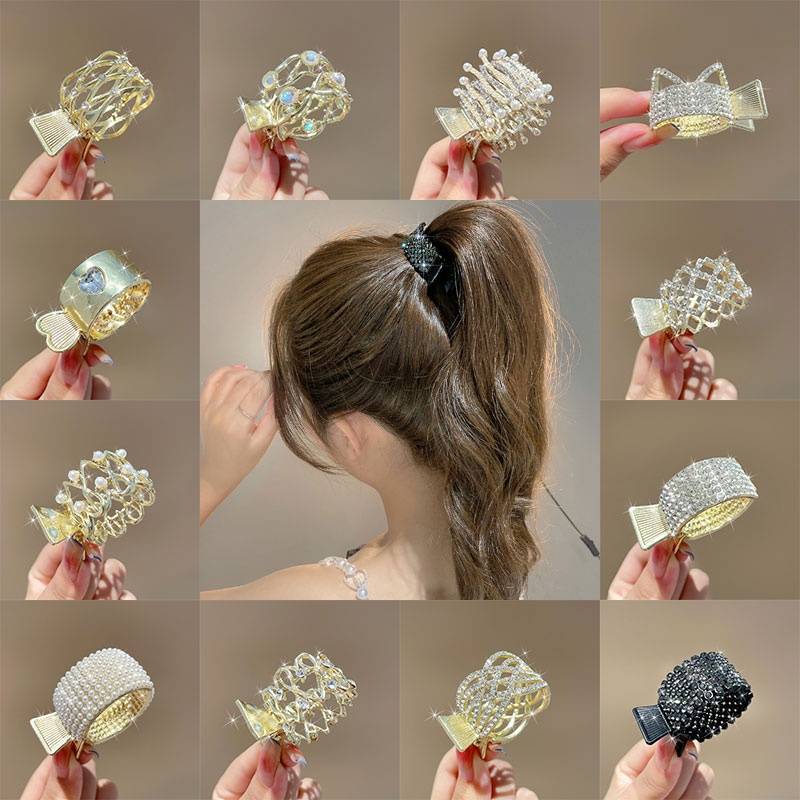 Các loại kẹp tóc hottrend đính đá tròn mini cao cấp