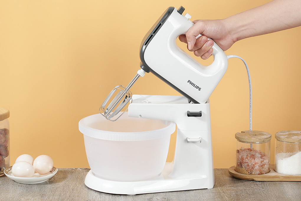 Máy đánh trứng Philips để bàn có tô trộn tiện lợi