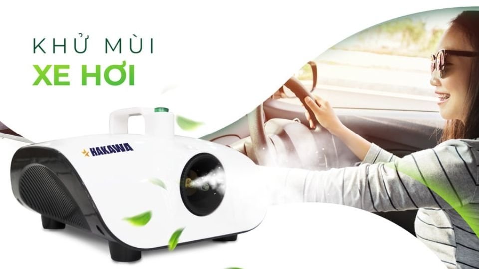 Máy khử mùi hôi ô tô Hakawa chính hãng.