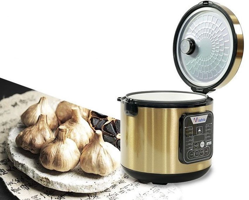 Máy làm tỏi đen gia đình Mishio màu vàng đồng sang trọng