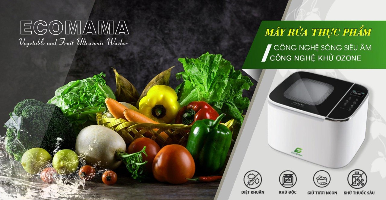 Máy rửa rau quả Ecomama công nghệ siêu âm