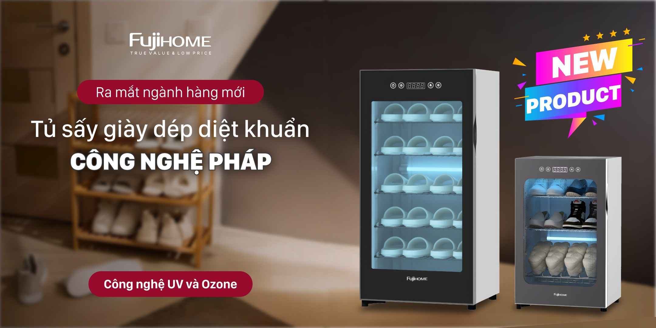 Tủ sấy giày dép diệt khuẩn Fujihome công nghệ Pháp.