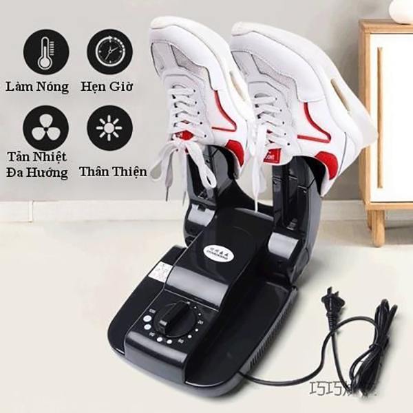 Máy sấy giày tia UV khử mùi có tính năng hẹn giờ tiện lợi.