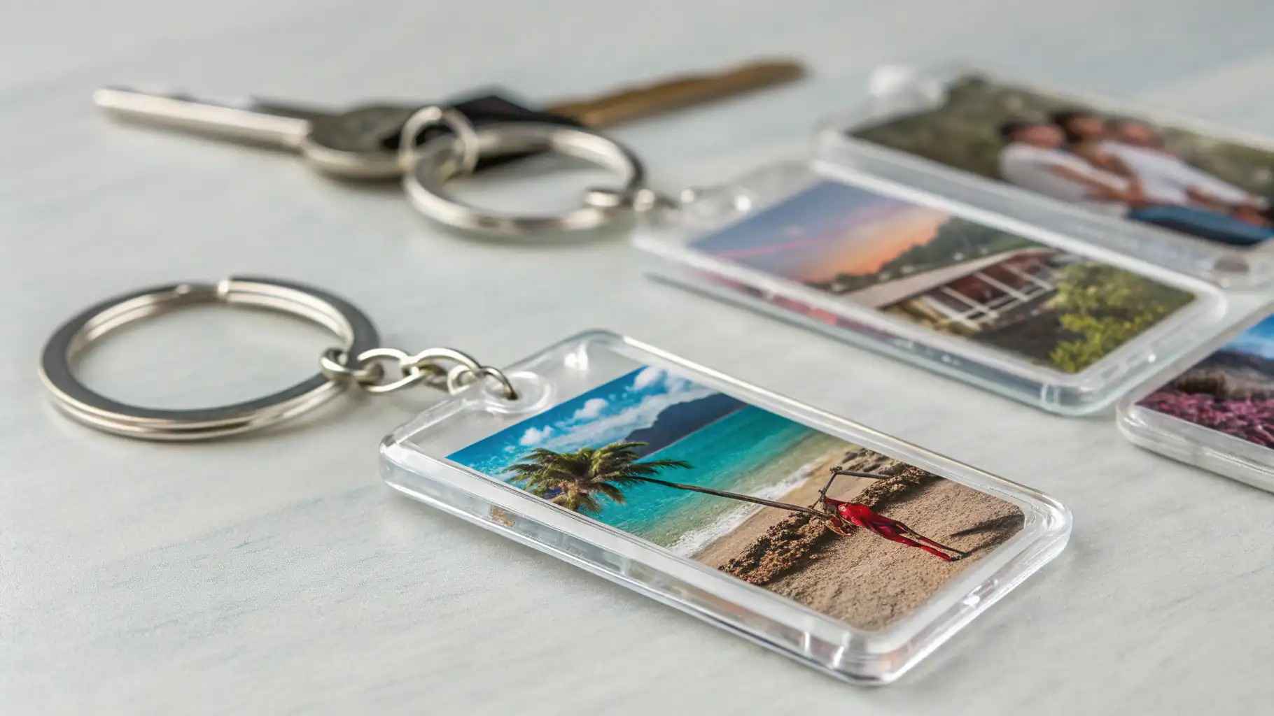 Móc khóa đôi in ảnh kỷ niệm cá nhân