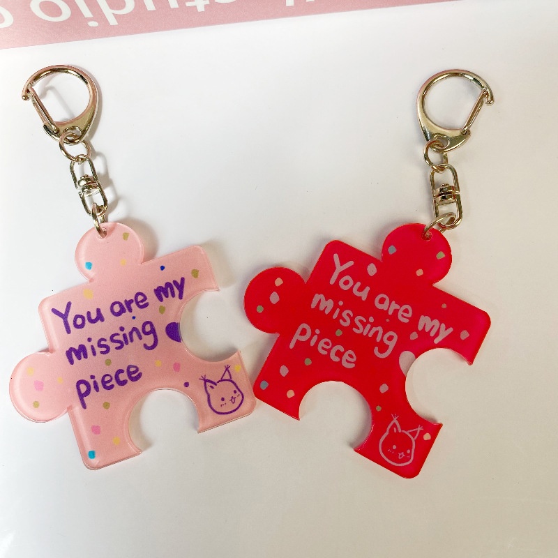 Móc khóa đôi hình mảnh ghép xếp hình