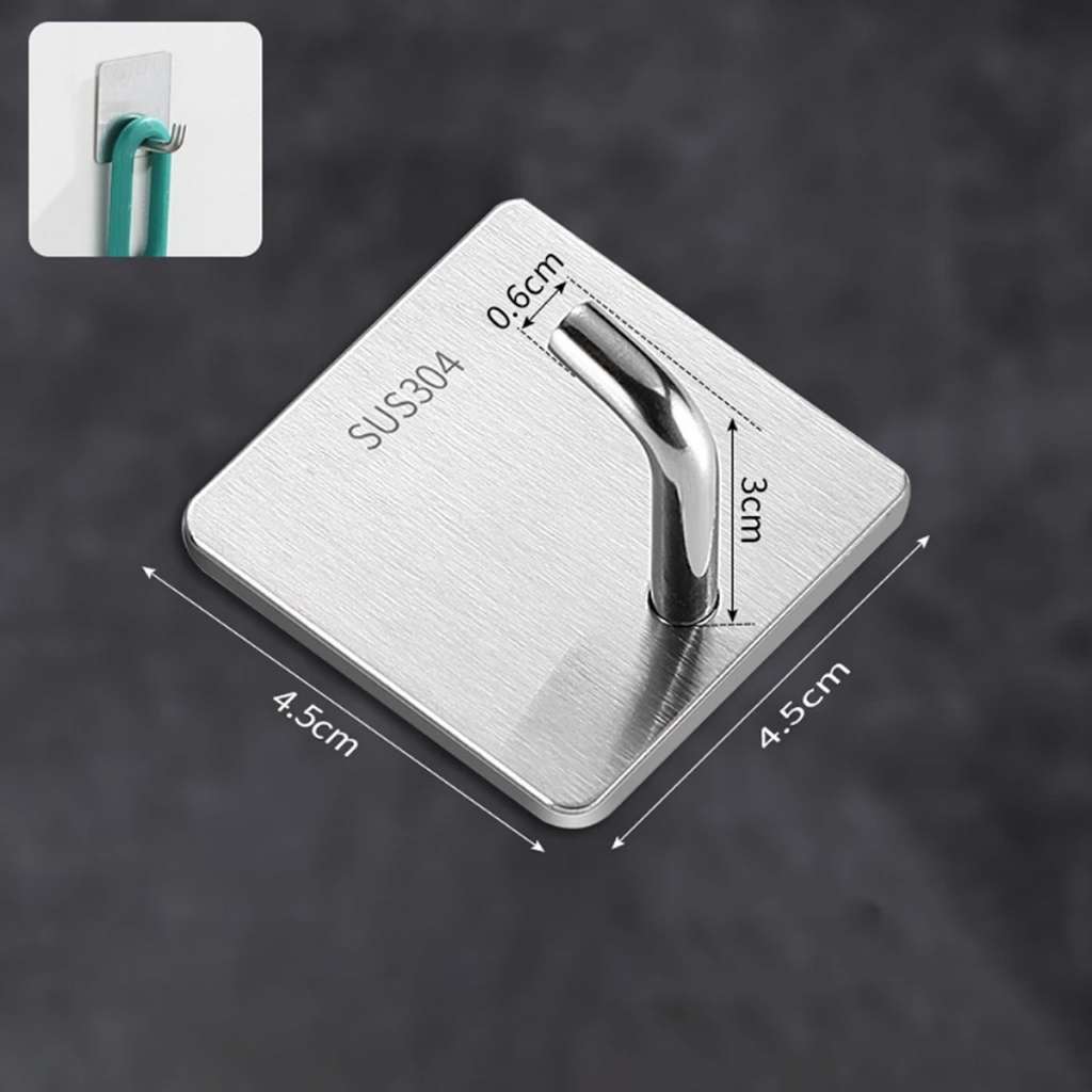 Kích thước móc treo dán tường chịu lực 10kg inox 304