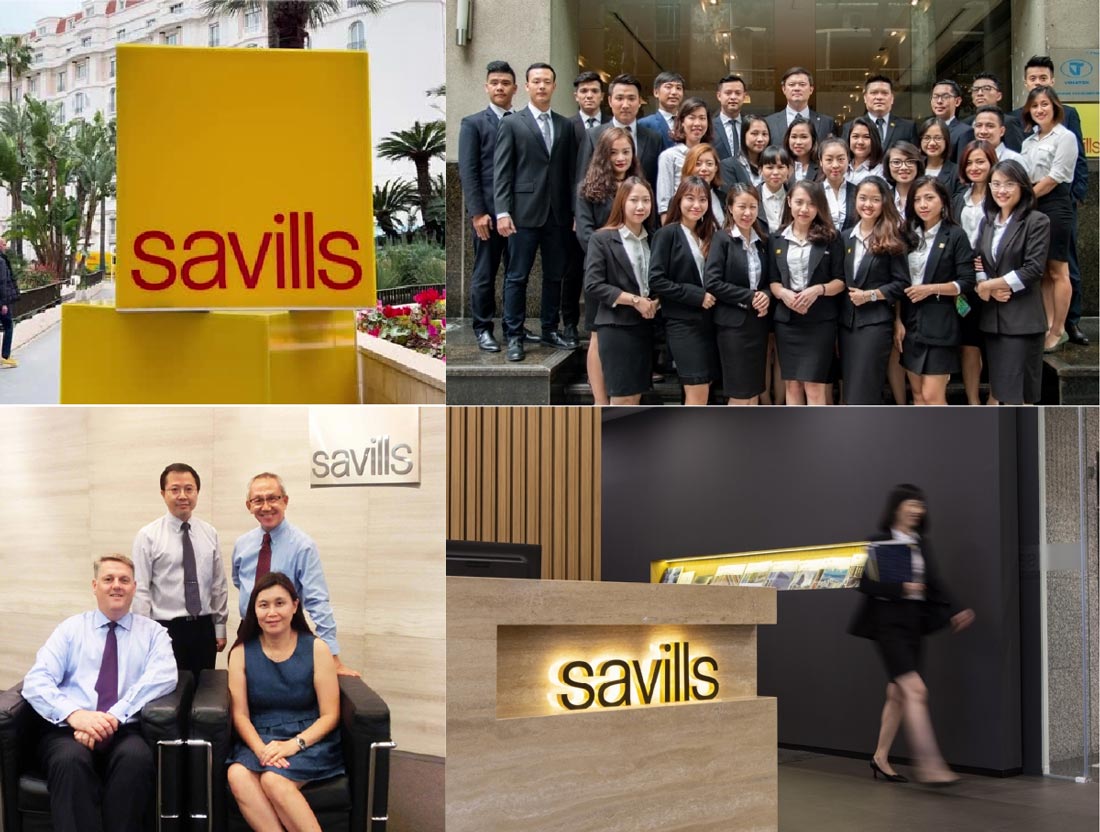 Hình ảnh văn phòng và đội ngũ nhân viên của công ty môi giới bất động sản Savills Việt Nam tại TP.HCM.