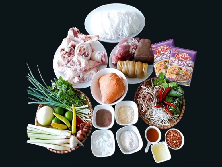 Nguyên liệu nấu bún bò Huế