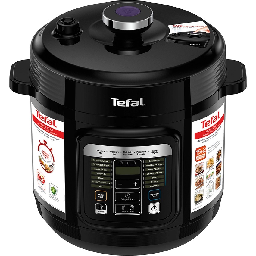 Nồi áp suất điện đa năng Tefal đen bóng hiện đại