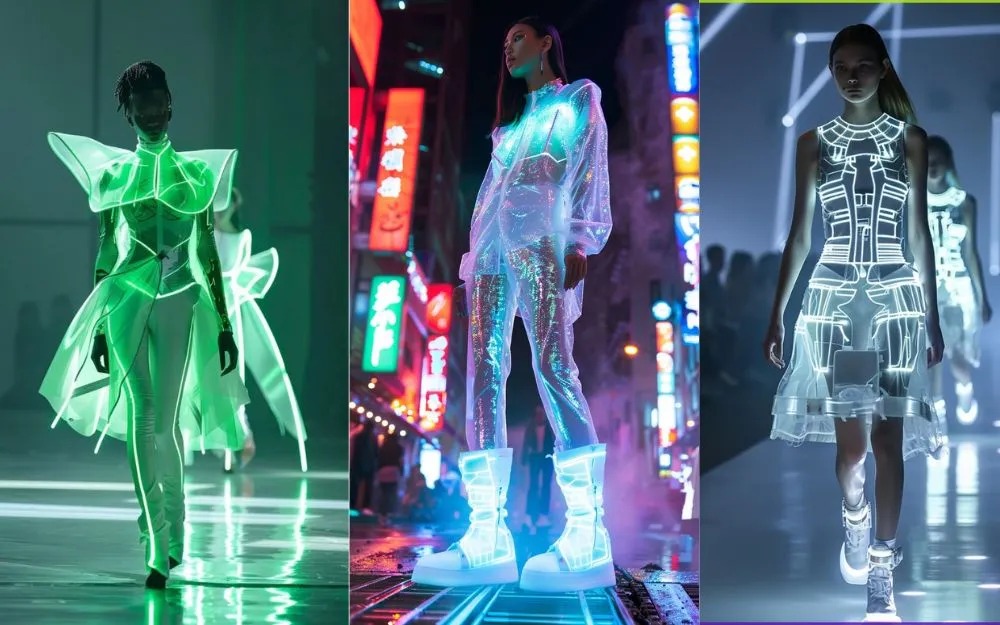 Xu hướng thời trang Futuristic với chất liệu bắt sáng hiện đại