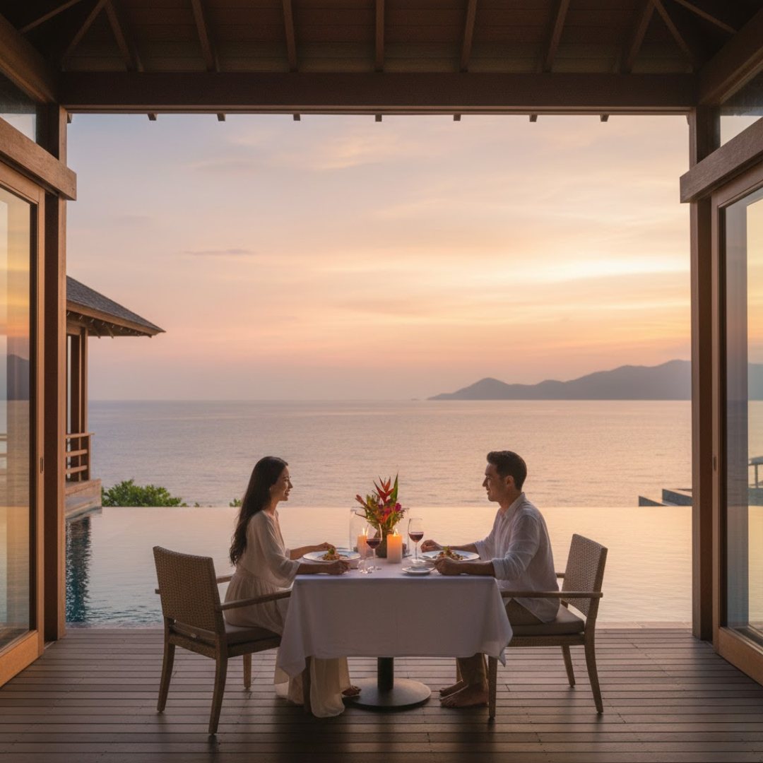 Bữa tối lãng mạn bên bờ biển là món quà valentine trải nghiệm.