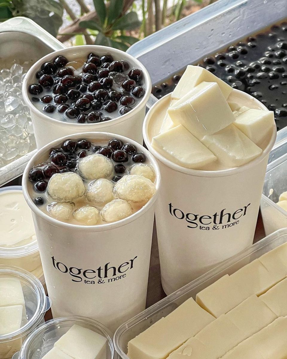 Topping pudding béo ngậy tại quán trà sữa ngon Together