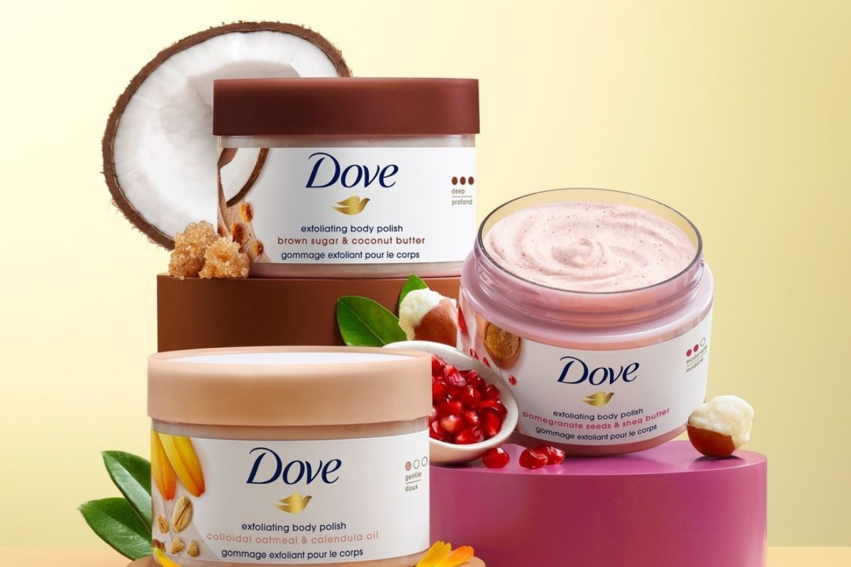 Các loại tẩy tế bào chết không rát da từ Dove