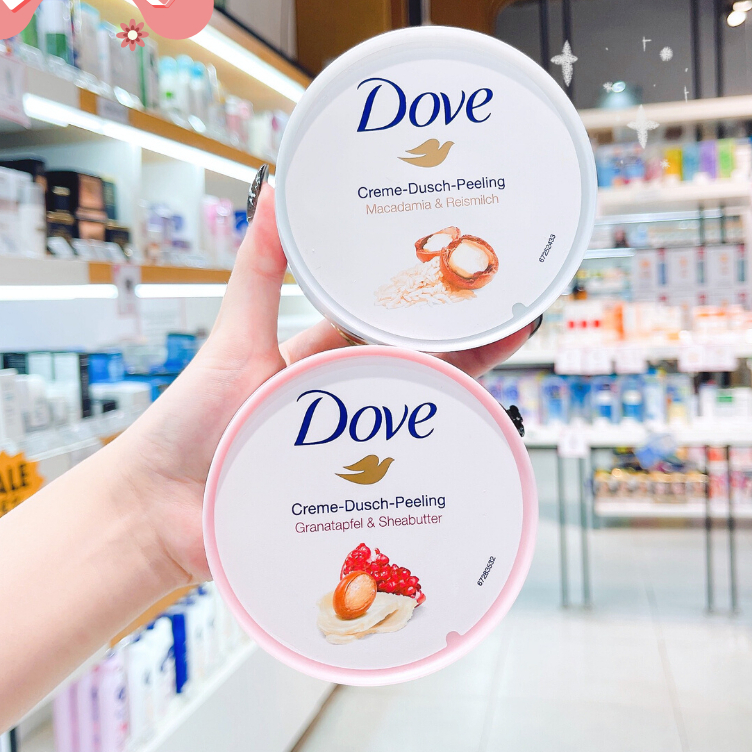 Review tẩy tế bào chết không rát da Dove hạt lựu