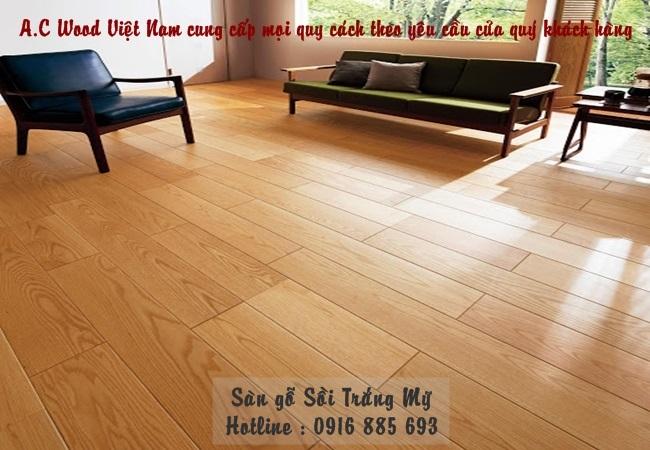 Công trình sử dụng sàn gỗ tự nhiên do Á Châu thi công, với họa tiết cổ điển và chất liệu gỗ xuất khẩu chống ẩm, chống mối mọt.