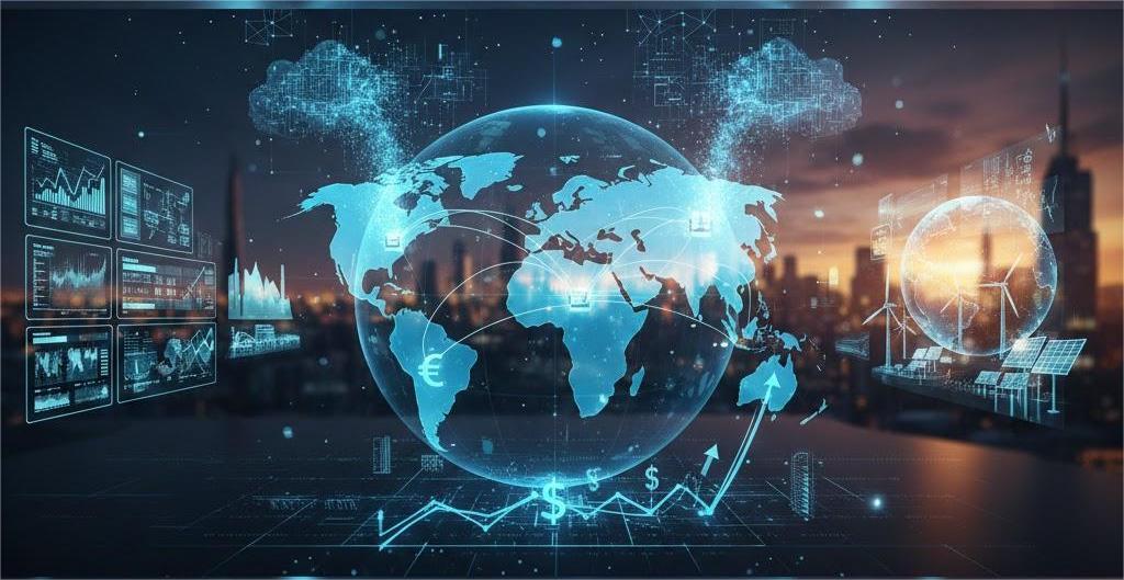 Biểu đồ tăng trưởng và tình hình kinh tế toàn cầu