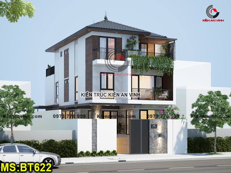 Mẫu biệt thự cao cấp do Kiến An Vinh thiết kế, kết hợp hài hòa kiến trúc sang trọng và công năng tối ưu