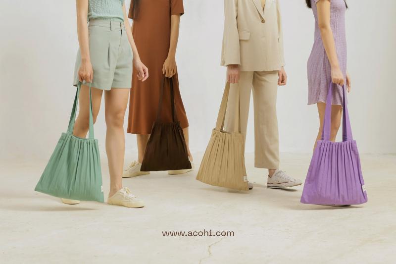 Túi vải tote ACOHI thêu tay phiên bản giới hạn canvas cao cấp dày dặn bền bỉ thiết kế cá tính độc đáo