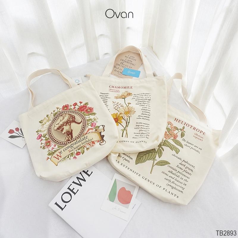 Túi vải tote Ovan thiết kế phá cách họa tiết in độc đáo may tỉ mỉ bền đẹp mang phong cách đường phố hip hop