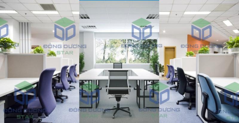 Nhân viên Đông Dương Star đang thực hiện vệ sinh công nghiệp tại tòa nhà thương mại, đảm bảo sạch sẽ và an toàn theo tiêu chuẩn quốc tế.